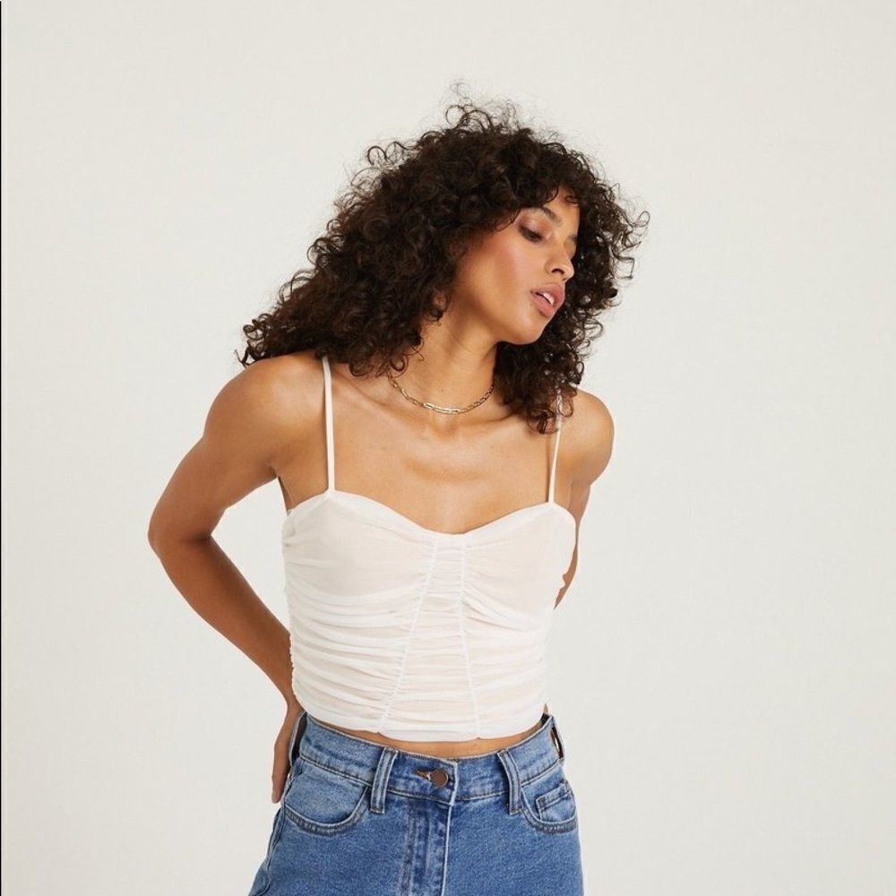 ✨ cotton candy la smocked ruched crop tank top✨